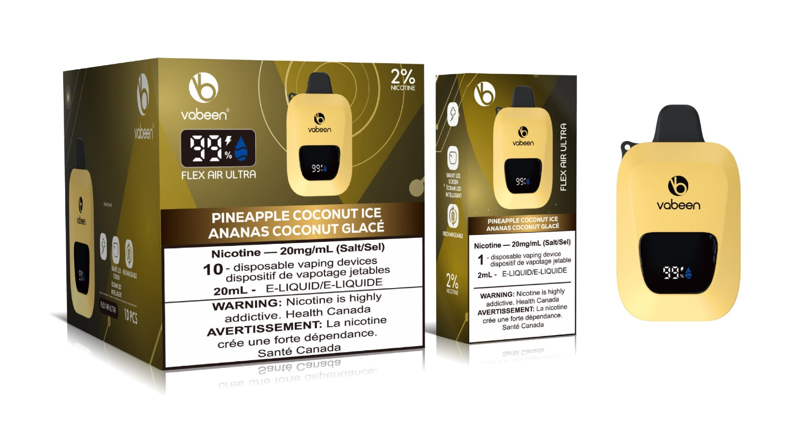 BC Compliant - Flex Air Ultra - 10 Pc Carton - Pineapple Coconut Ice