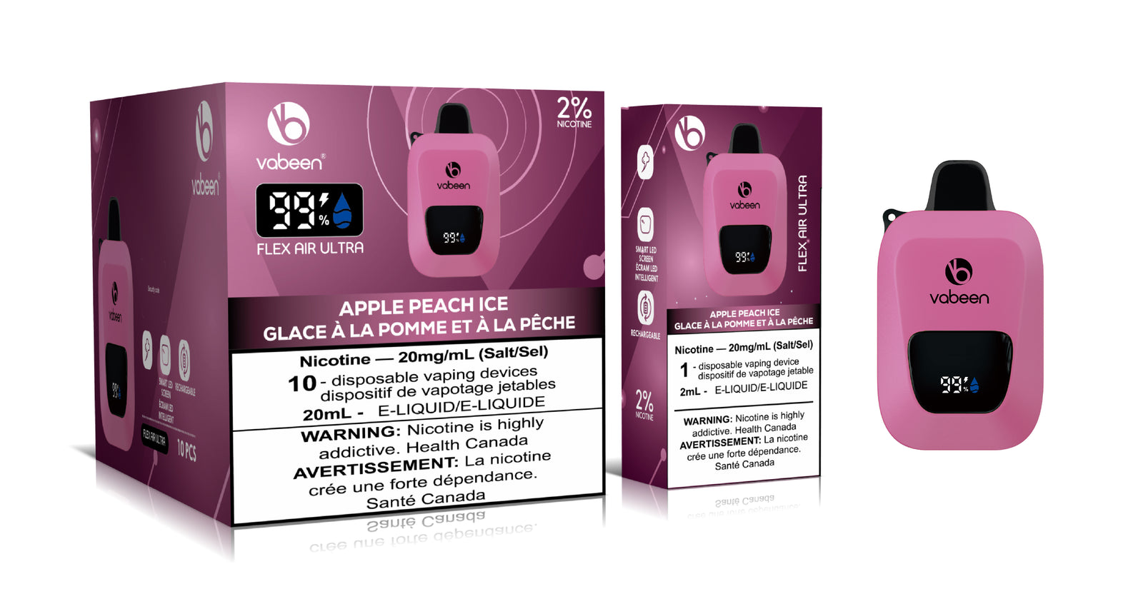 BC Compliant - Flex Air Ultra - 10 Pc Carton - Apple Peach Ice