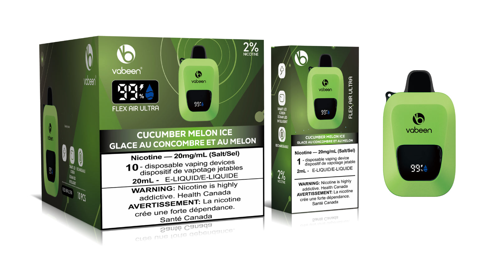 BC Compliant - Flex Air Ultra - 10 Pc Carton - Cucumber Melon Ice