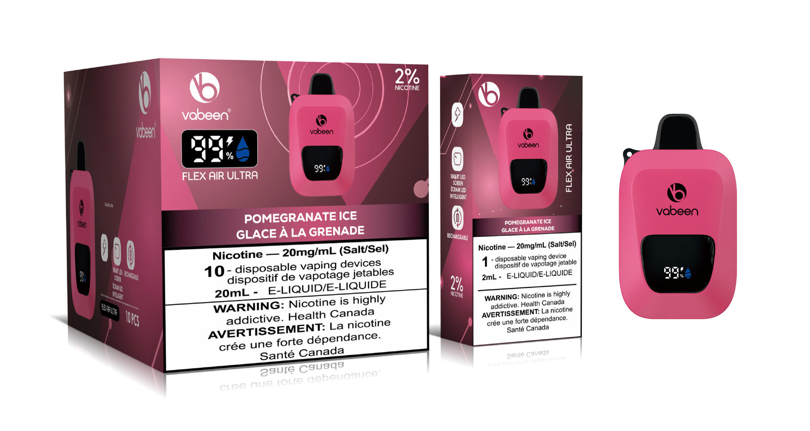 BC Compliant - Flex Air Ultra - 10 Pc Carton - Pomegranate Ice