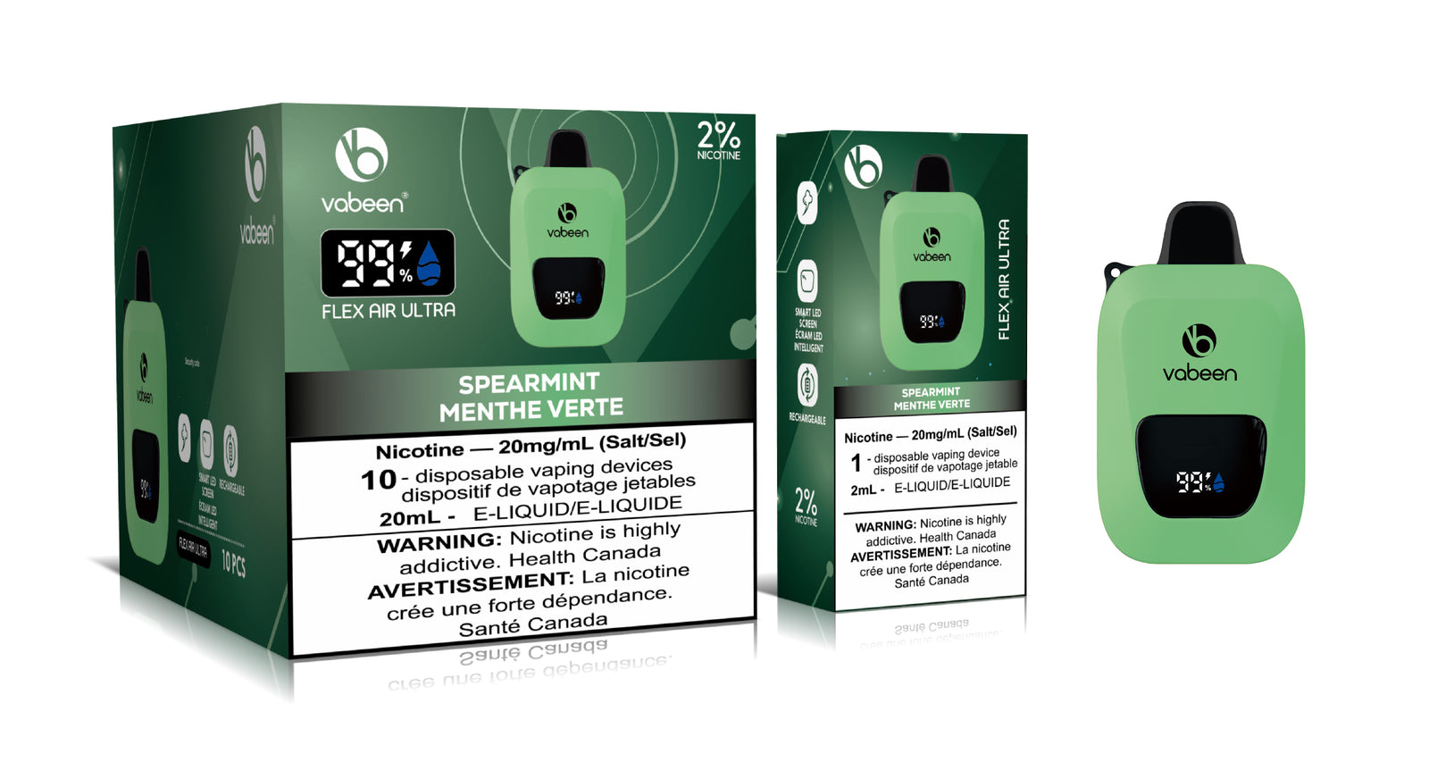 BC Compliant - Flex Air Ultra - 10 Pc Carton - Spearmint