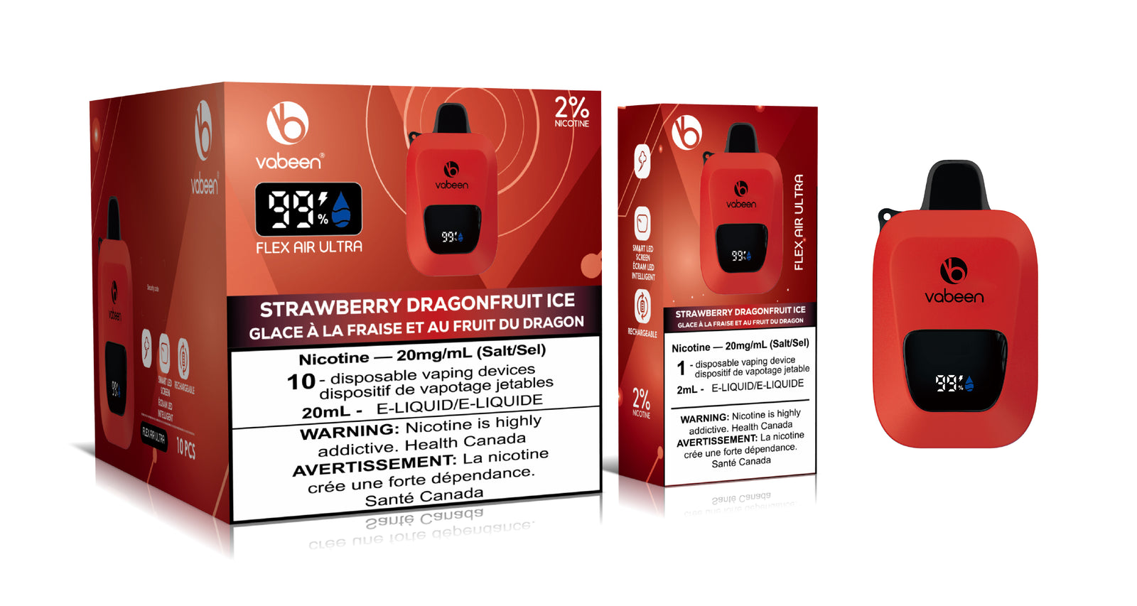 BC Compliant - Flex Air Ultra - 10 Pc Carton - Strawberry Dragonfruit Ice
