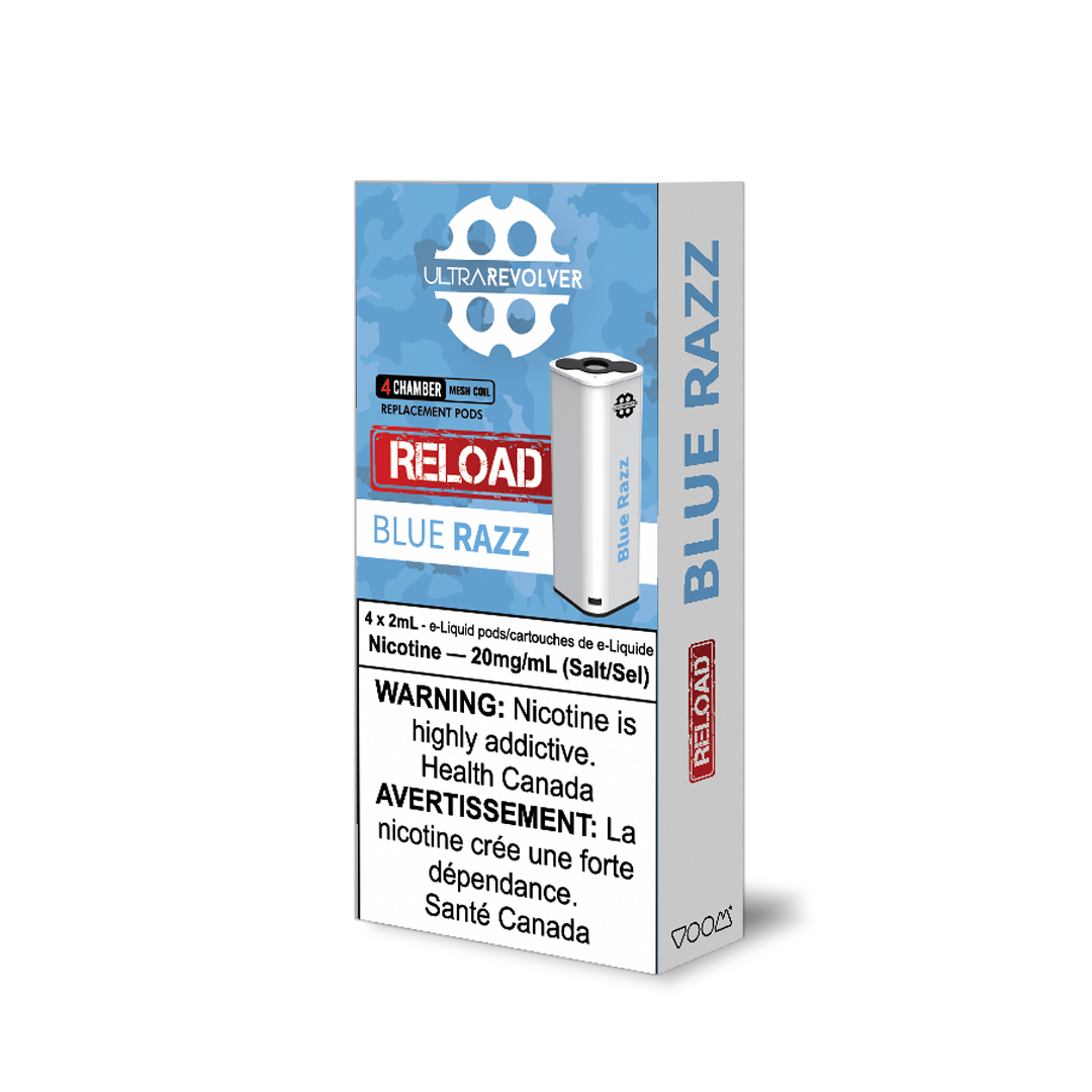 Ultra Razz Blue Razz Reload Pods - 10 Pack Carton - Ultra E-Liquid