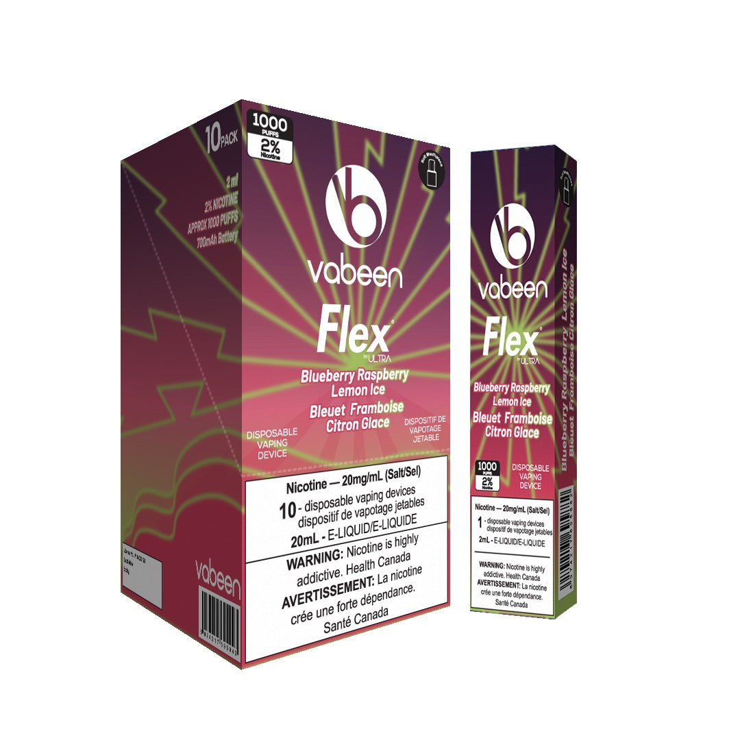 Excise Blue Raspberry Lemon Ice - FLEX by ULTRA 1000 Puff Disposable Carton